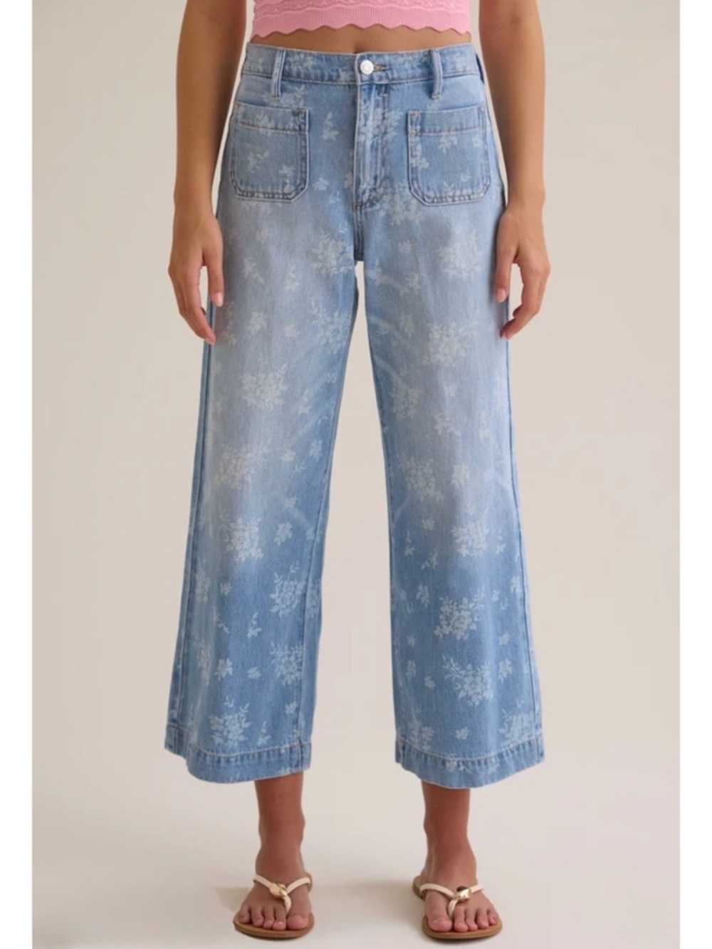 Altar’d State Floral Print Sailor Pocket Jeans - Picture 2 of 4